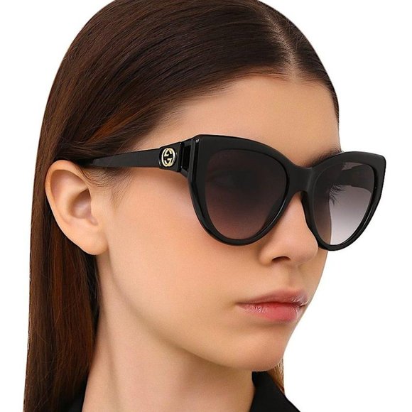 Nwt Gucci Black Gg877s 00 Cat Eye 